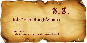 Würth Benjámin névjegykártya